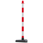 Plastic chain post |  40 mm, white / red | triangular foot